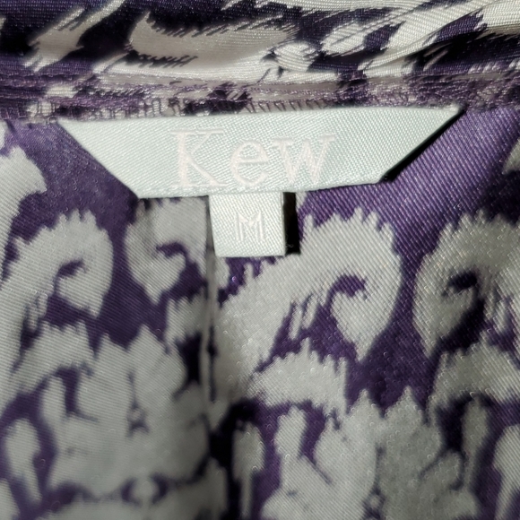 Kew Damask Pattern Dress Purple & Gray Size Medium - Picture 3 of 6
